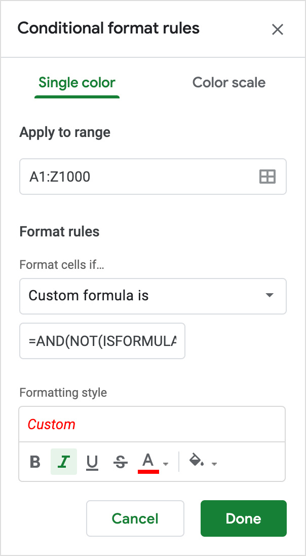 How to expose inputs (editable values) in a Google Sheets model