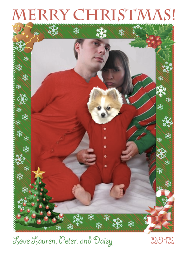 merry christmas 2012 - peter, lauren, and daisy dog